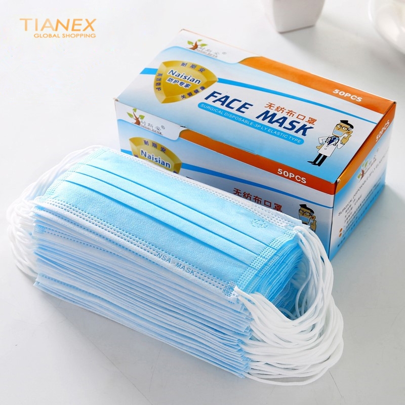 China low price disposable  mask face mask wholesale 50 pcs