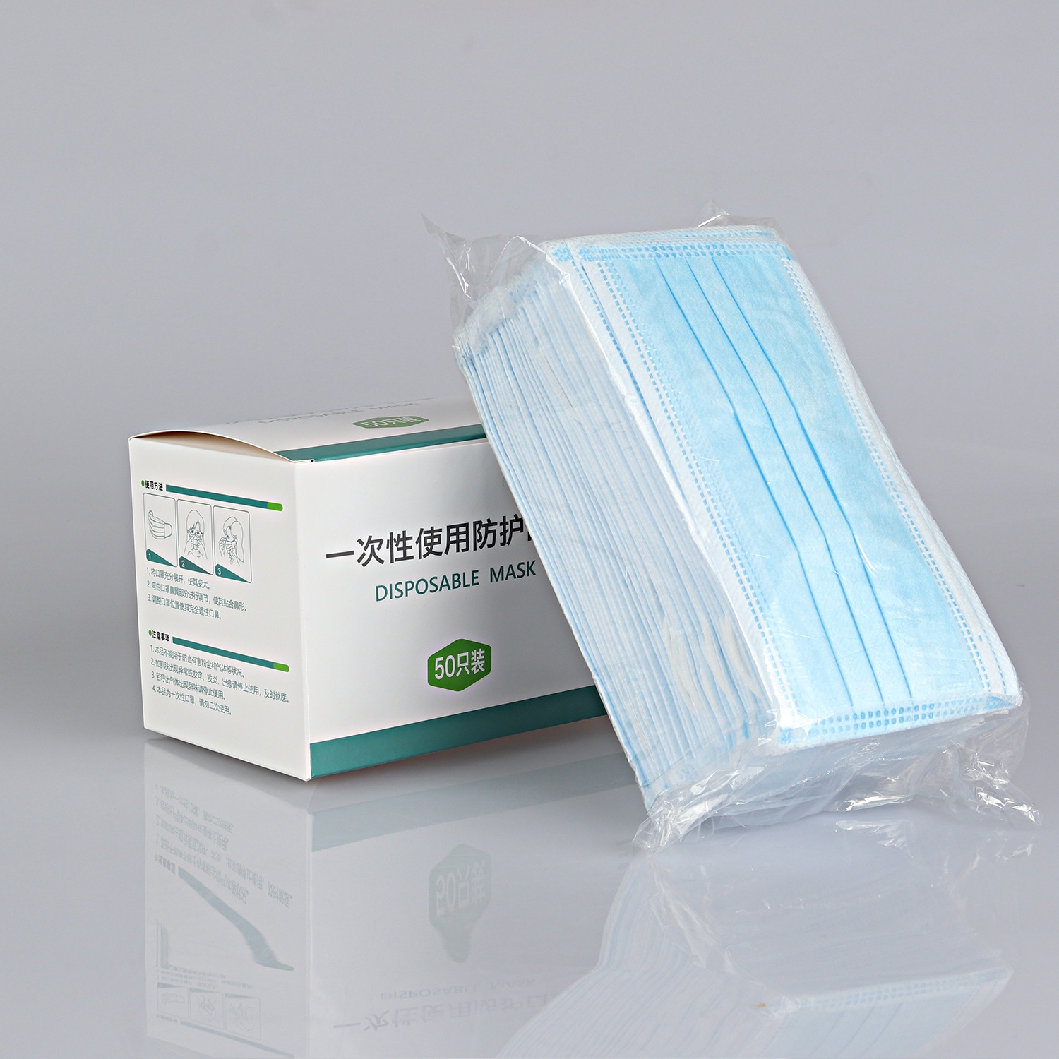 wholesale high quality 3-layer disposable protective mask(50pcs/box)