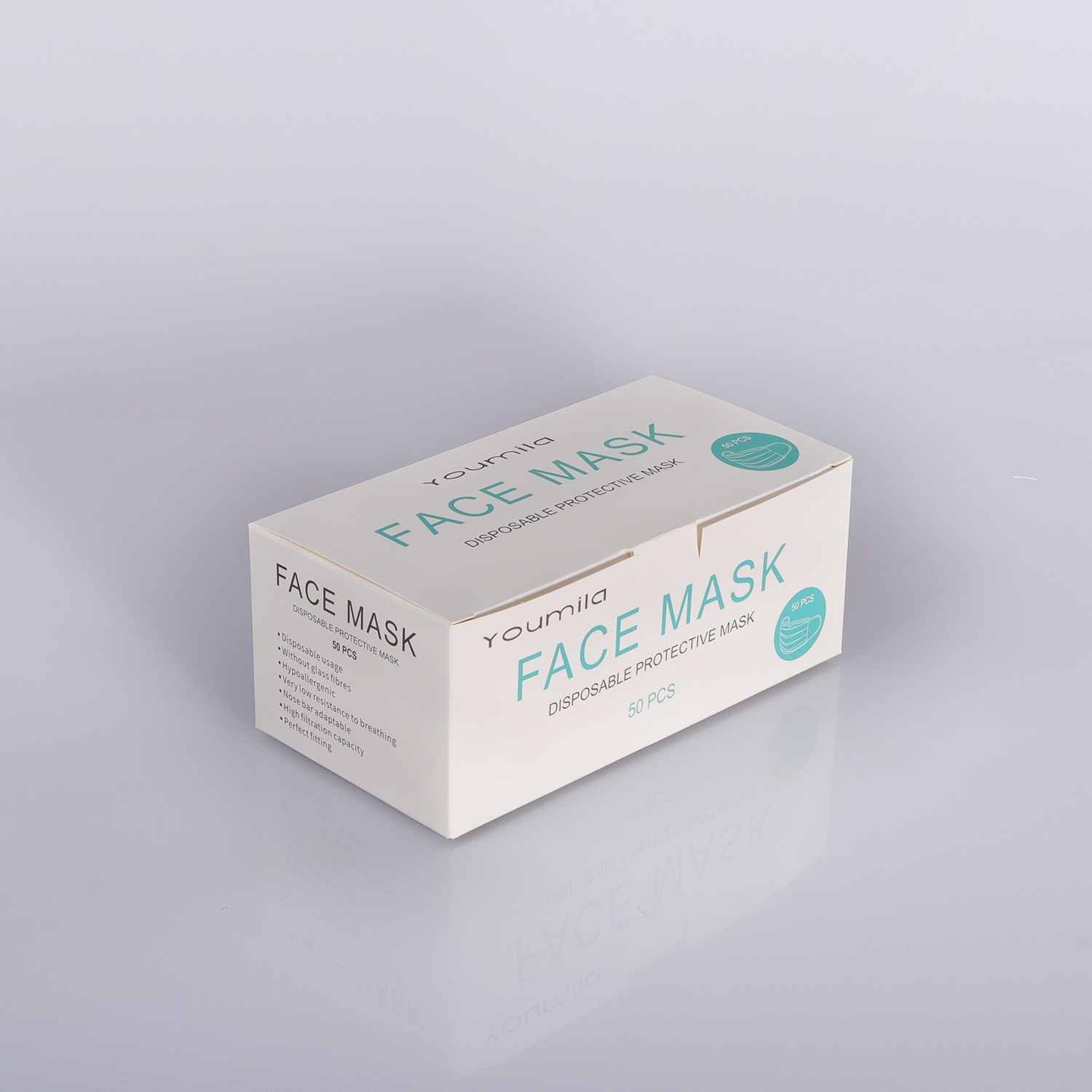 factory selling 3-layer disposable protective face mask (50pcs/box)