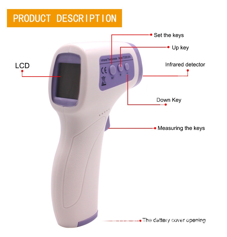 English Version LCD handler infrared thermometer