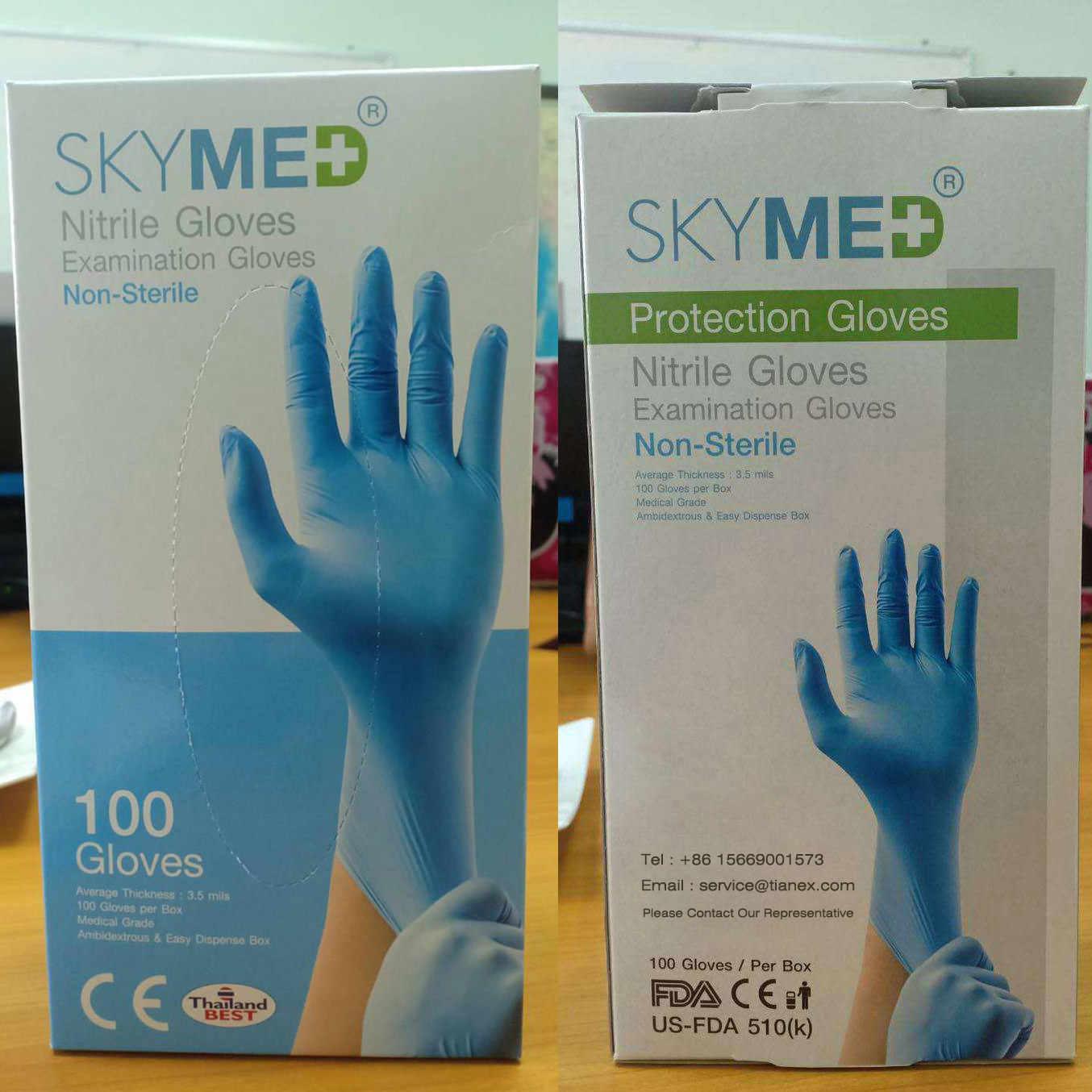 skymed non-sterile nitrile Examination gloves disposable medical gloves CE FDA certificated