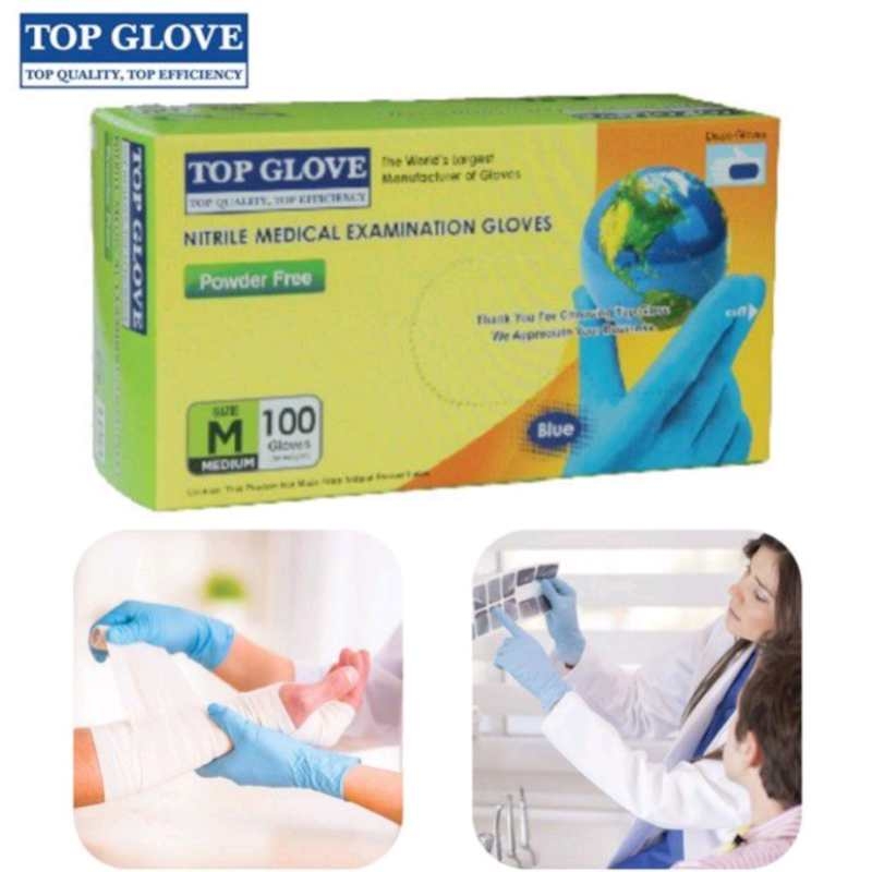 non-sterile nitrile examination disposable medical gloves  top gloves factory supplier (Europe in stock)