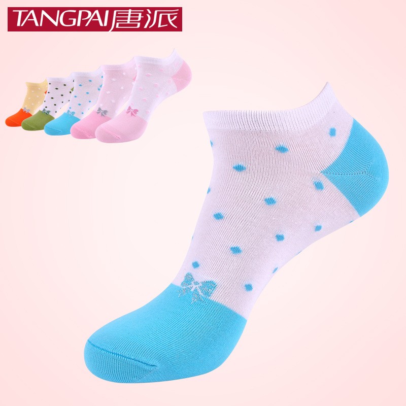 chic cute dot bow young lady socks