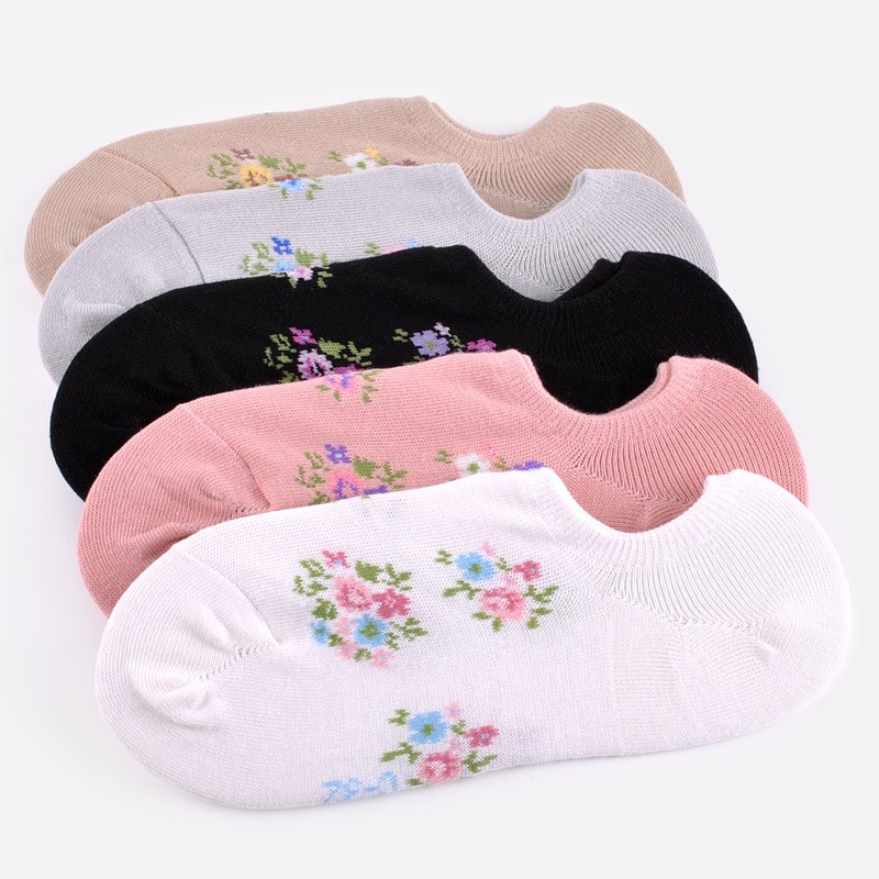 sweet floral print women ankle socks