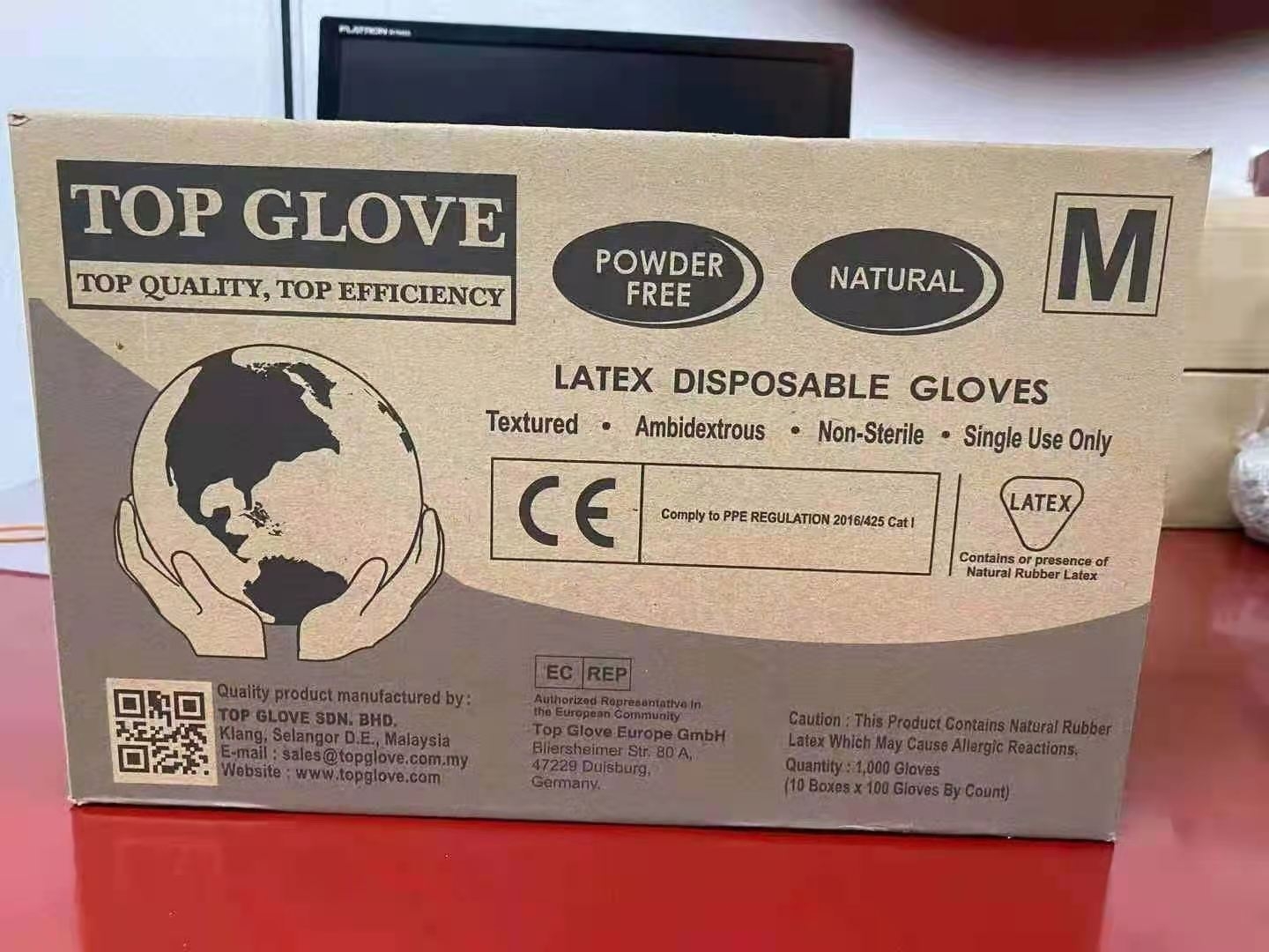 top gloves  Medical grade latex examination glove CE certificated OGT ready stock in Malaysia