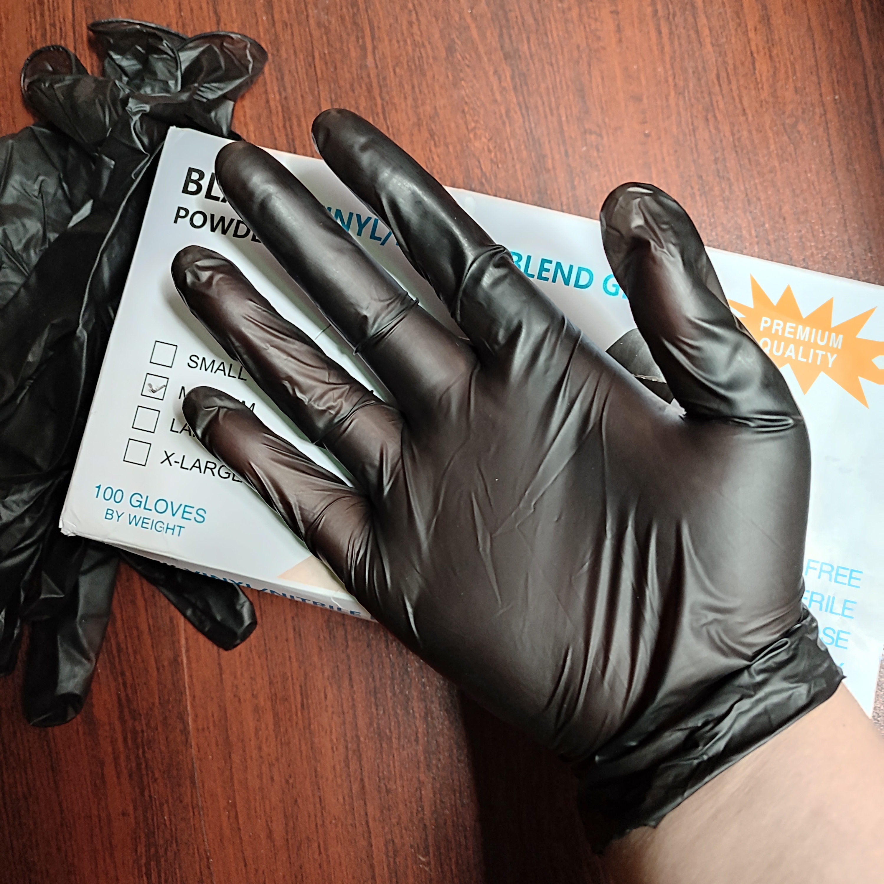 high quality non-medical black vinly/nitrile blend glove factory Manufacturer contract low price