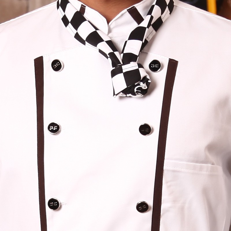 long sleeve white chef coat uniform
