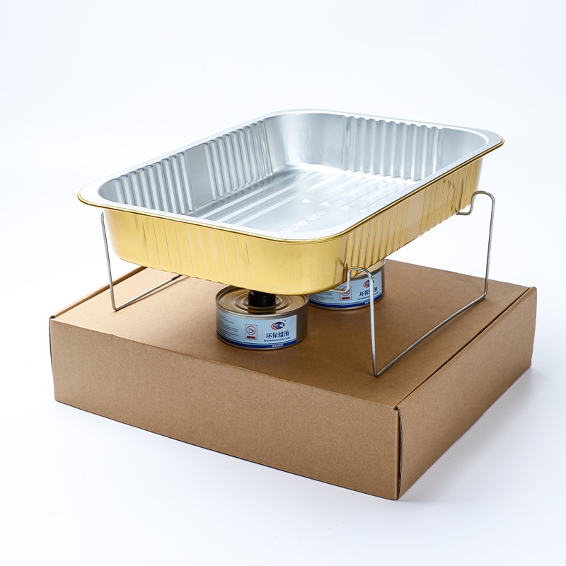 high quality rectangle golden aluminum foil  dish tableware Bowl  take away box OEM supported