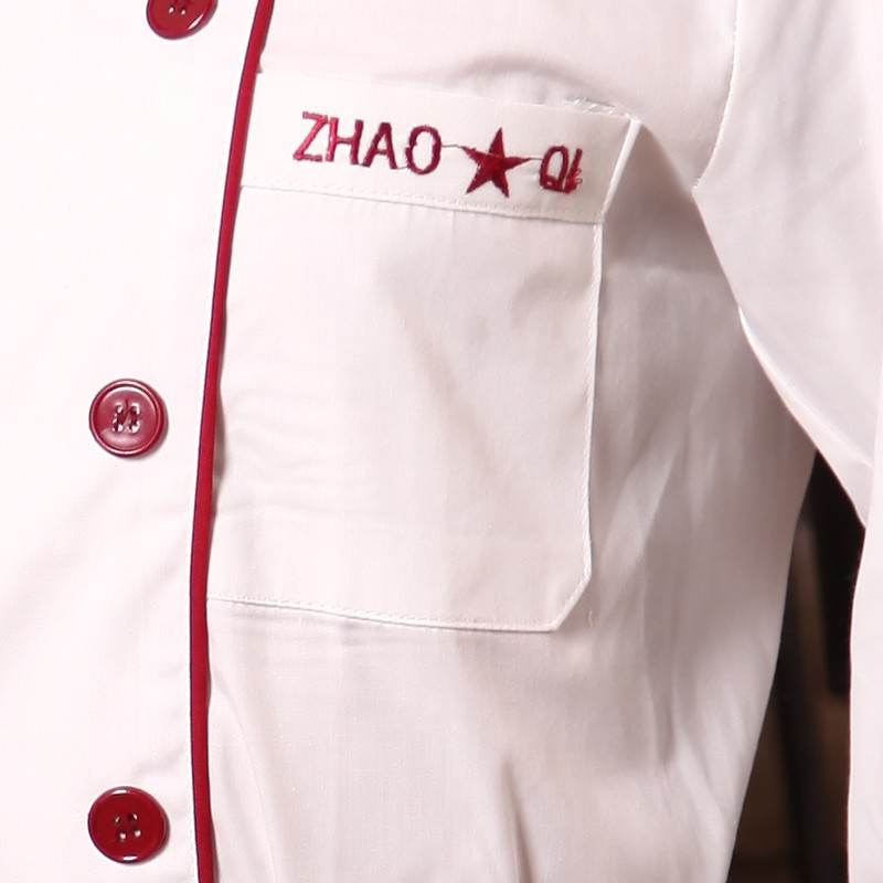 long sleeve red button winter chef coat uniform design