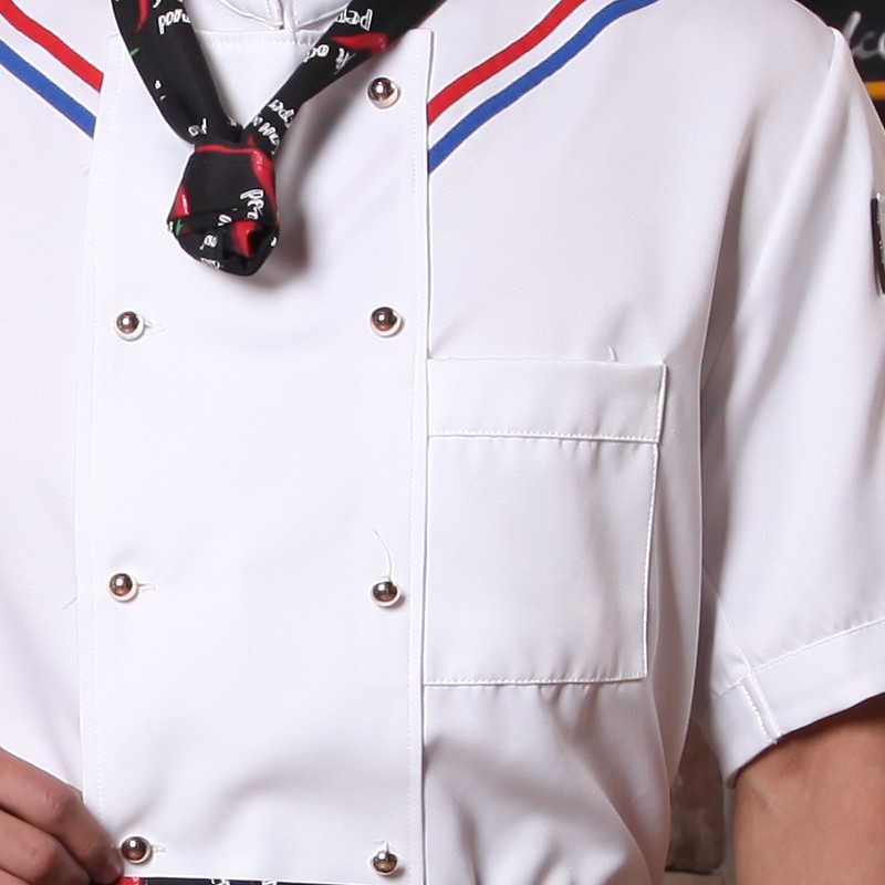 summer thin fabric short sleeve chef shirt uniform
