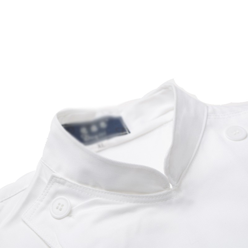 pure white design chef coat blouse