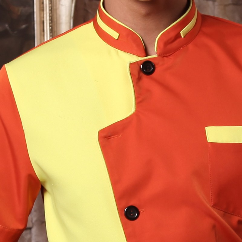 uniform for chef orange color short sleeve
