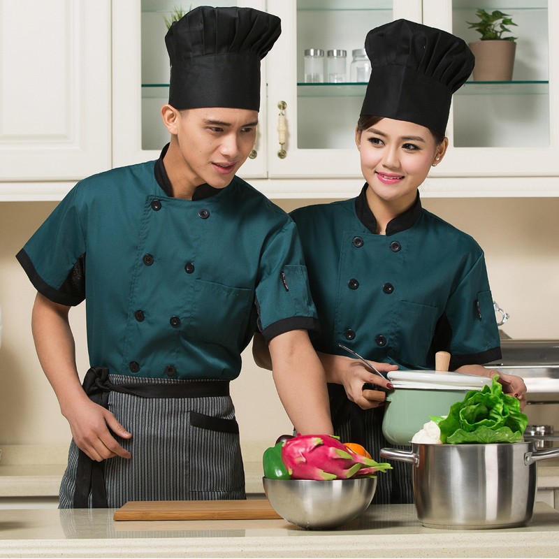unisex design fashion blackish green chef coat
