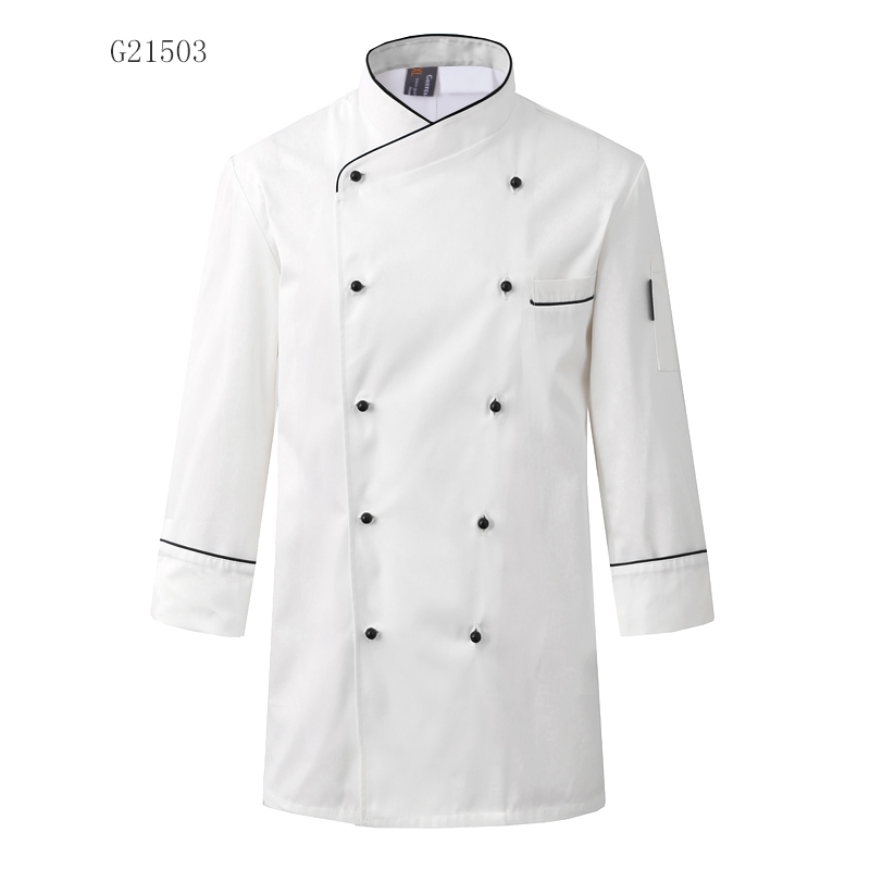 fashion double-breasted chef coat chef jacket uniform with airhole