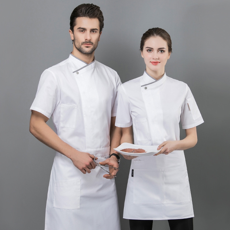 2022   summer  short sleeve mesh bread house baker  cooking  coat  chef jacket uniform workwear