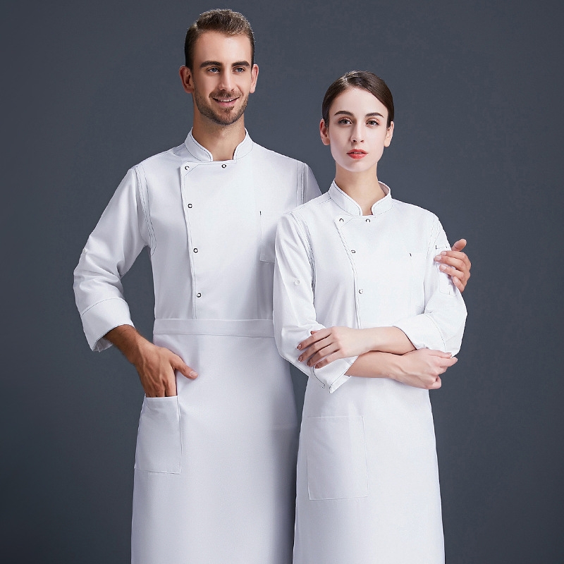 Europe style uniform for chef solid color long sleeve chef jacket