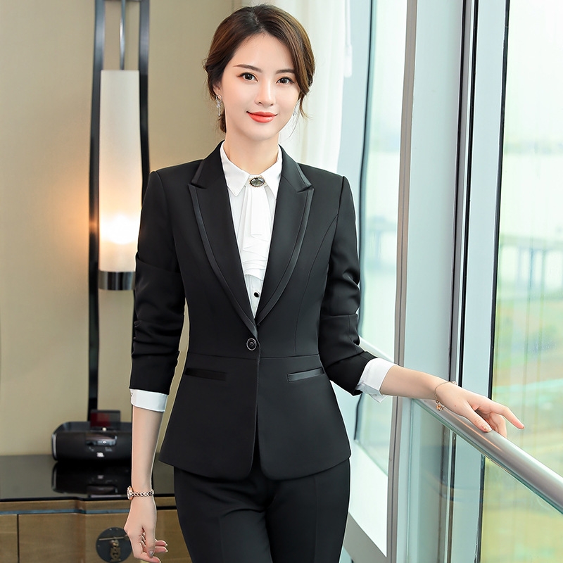 Asian nice business office lady women suit female pant suit uniform ...