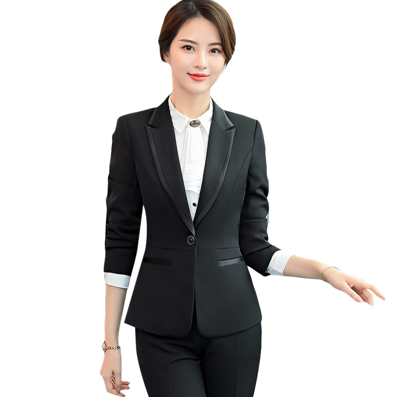 Asian nice business office lady women suit female pant suit uniform ...