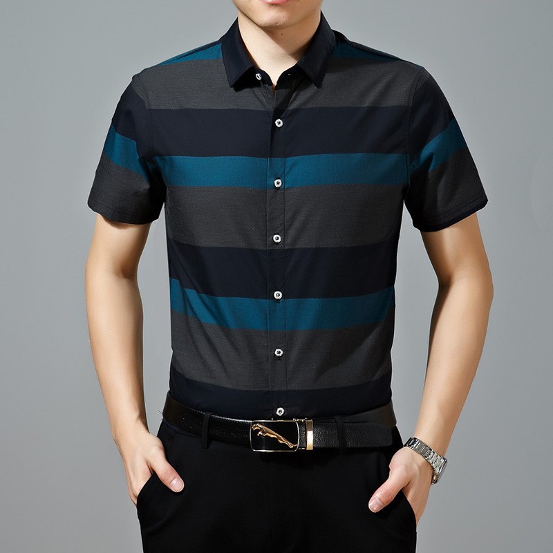 wide stripes summers casual men shirt