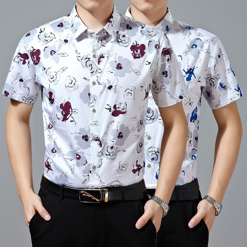 Singapore fashion summer stand collar printing shirt