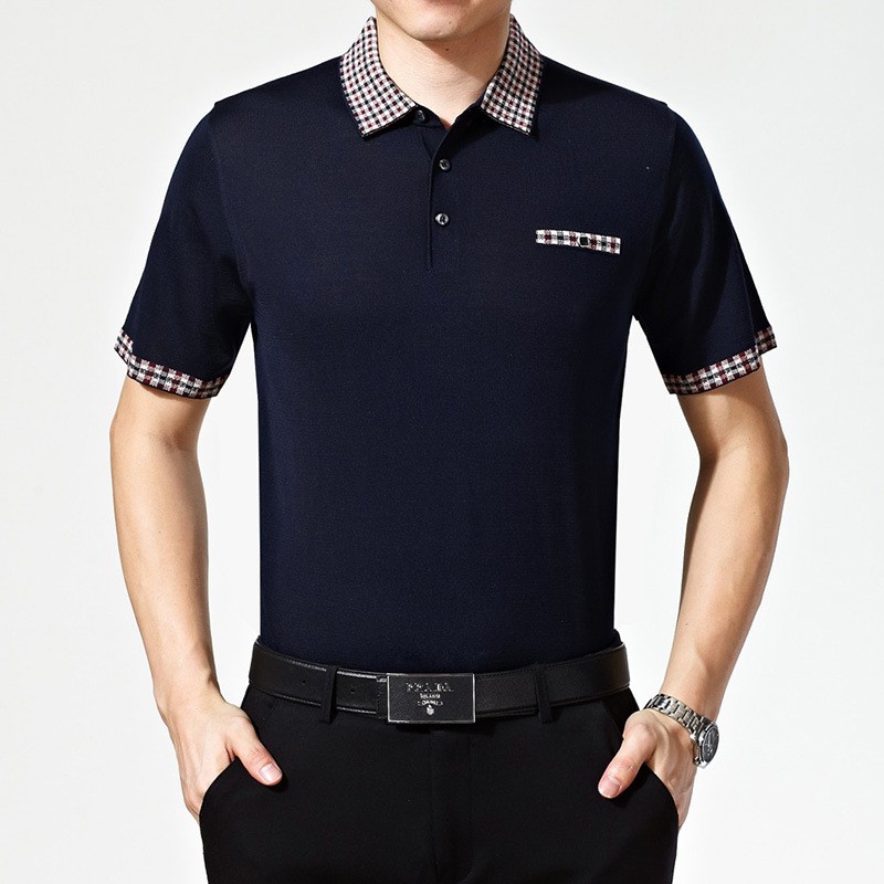 formal Men's short sleeve T-shirt polo career business - TiaNex