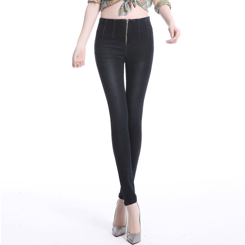 autumn outfit casual sexy invisible zipper women's tight jeans pant