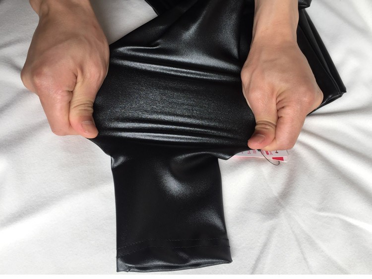 fashion high waisted improve quality PU leather skinny  women's leggings pants