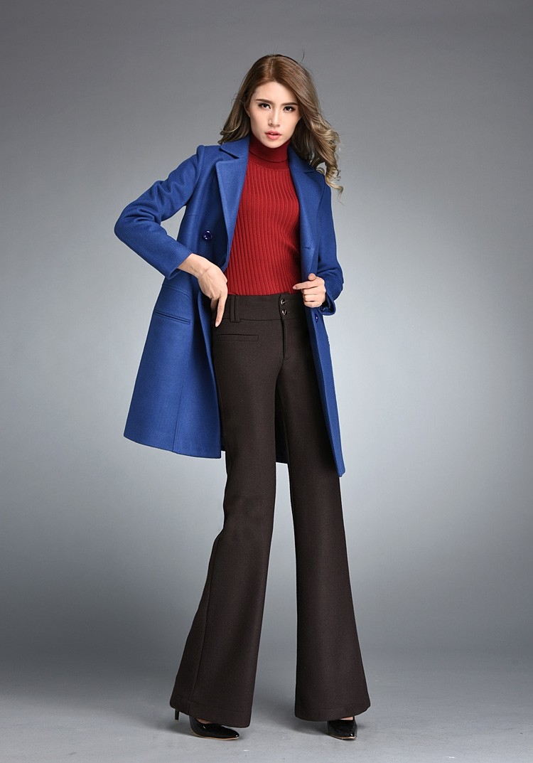 Europe office business women flare pant wool fabric toursers