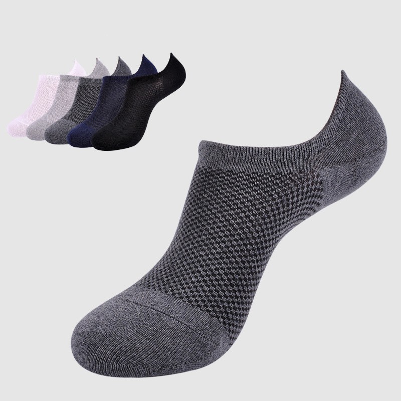 summer pure cotton mesh breathable men's slipper sock - TiaNex