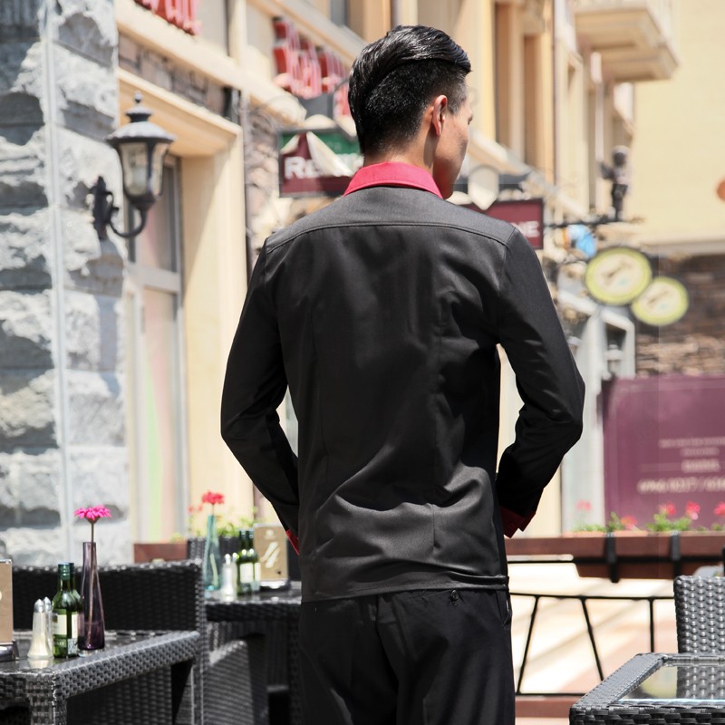 Europe design restaurants coffee bar waiter waitress uniform shirt + apron