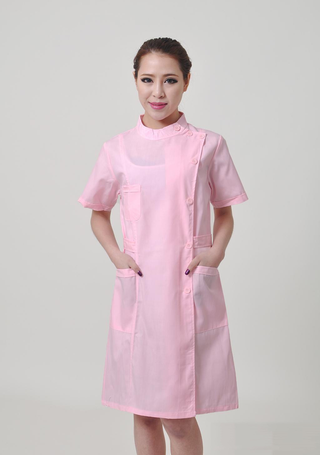 short sleeve pink nurse uniform coat