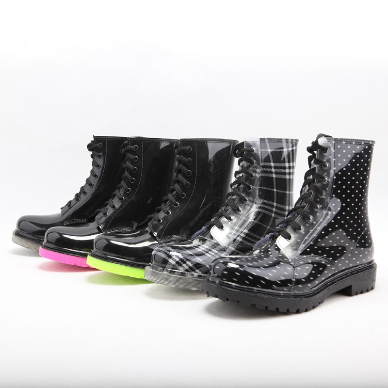 Korea print vintage modern fashion women's rain boot,waterproof shoes