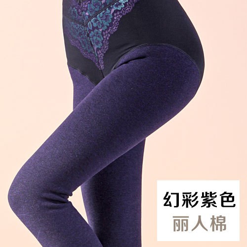 fashion sexy lace waist fleece skinny women's thermal pant trousers