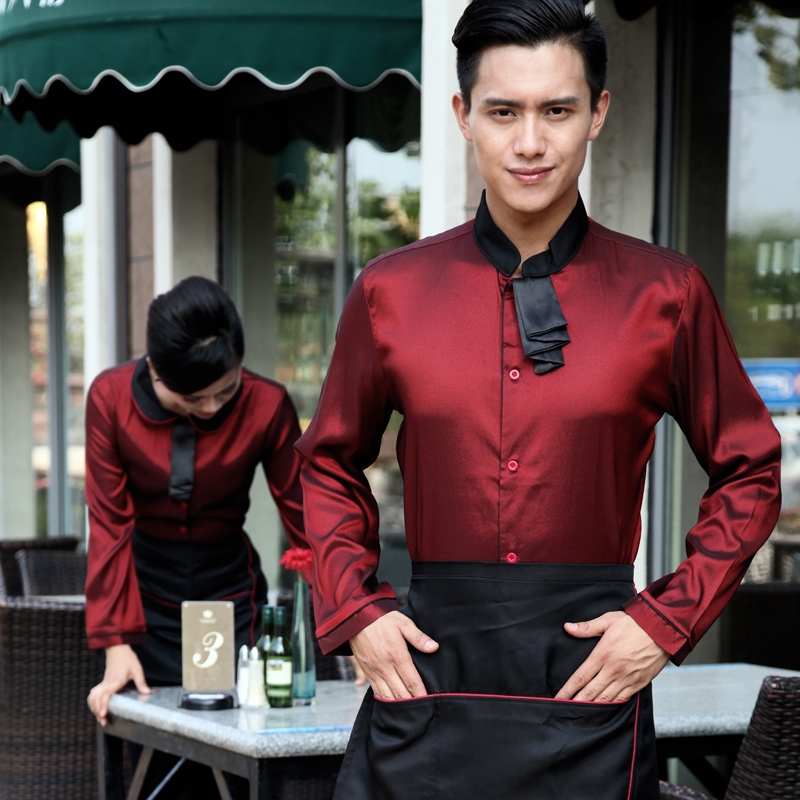 Peter Pan collar men & women shirt,Professional waiter uniform