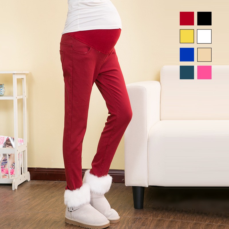 candy high quality thicken healthy pregnant woman belly pant jeans trousers