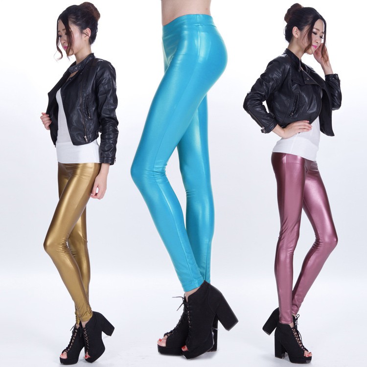 sexy low waist PU leather young girls legging pant - TiaNex