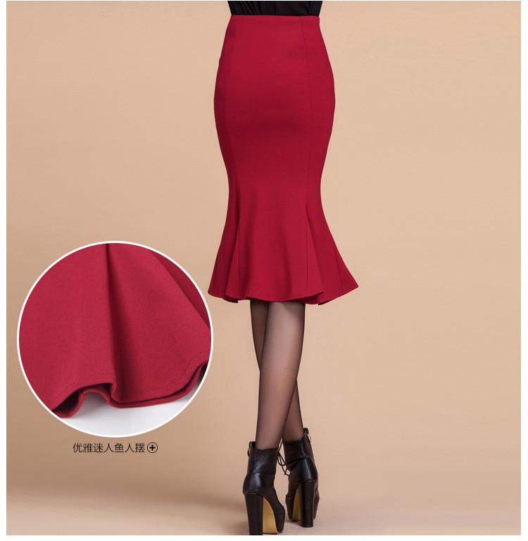 fashion new Korea grace formal knitted slim fish tail skirt