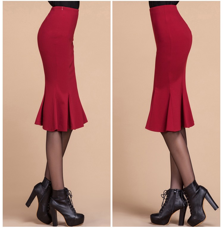 fashion new Korea grace formal knitted slim fish tail skirt