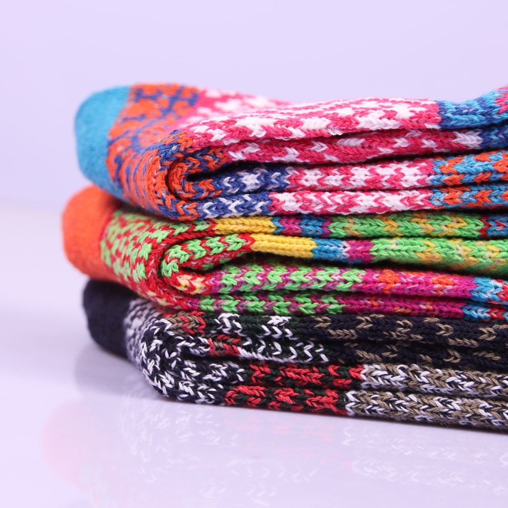 fashion cotton linen blends medium thick women's socks
