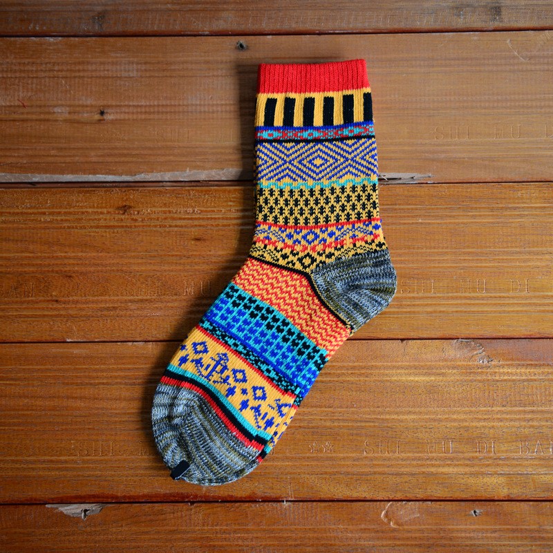 vintage pattern knitted jacquard fashion men socks