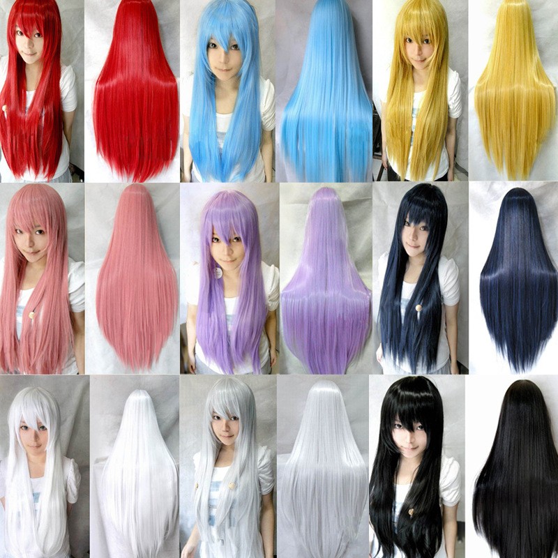 multi-colors colorful long cosplay wigs,hair extension