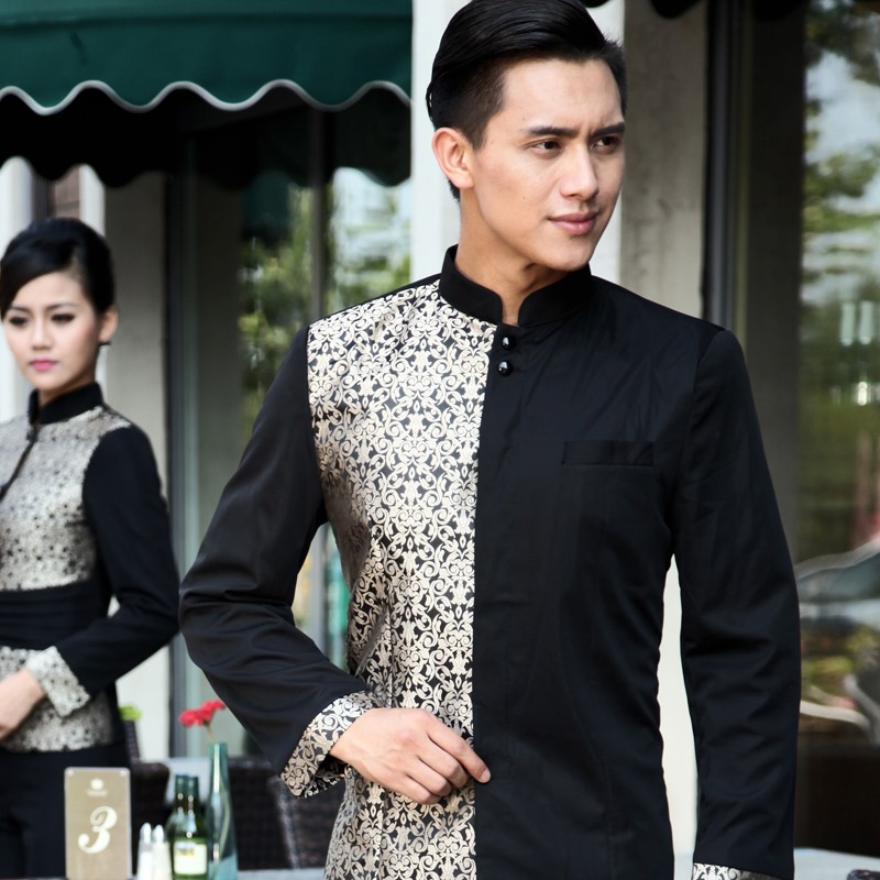wedding formal style service staff blouse blazer uniform for waiter