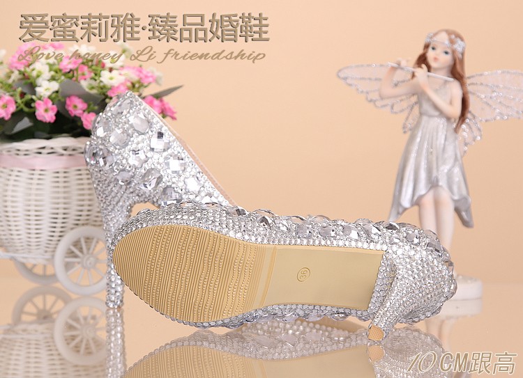 Transparent fashion chic crystal dance shoes high heel shoes women pumps