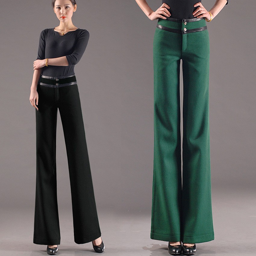 Europe fashion top quality wide leg pant career formal pant flare trouser