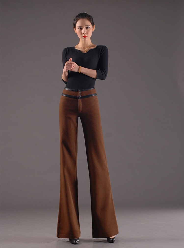 Europe fashion top quality wide leg pant career formal pant flare trouser