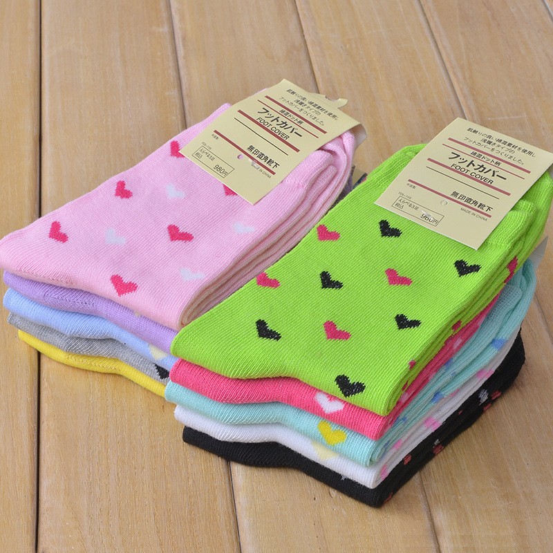 cute small heart print women socks