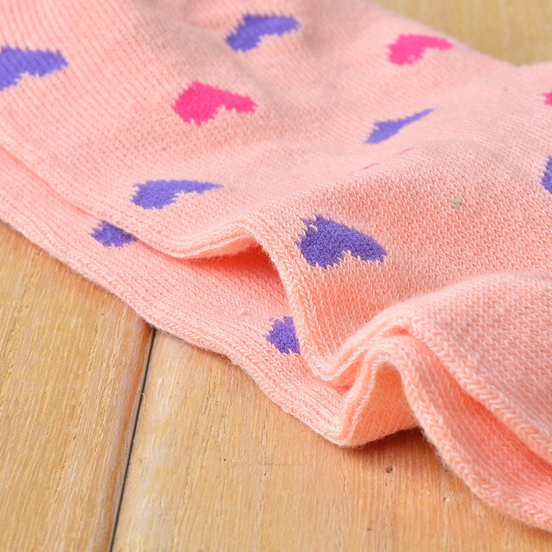lovely heart print women cotton socks high quality