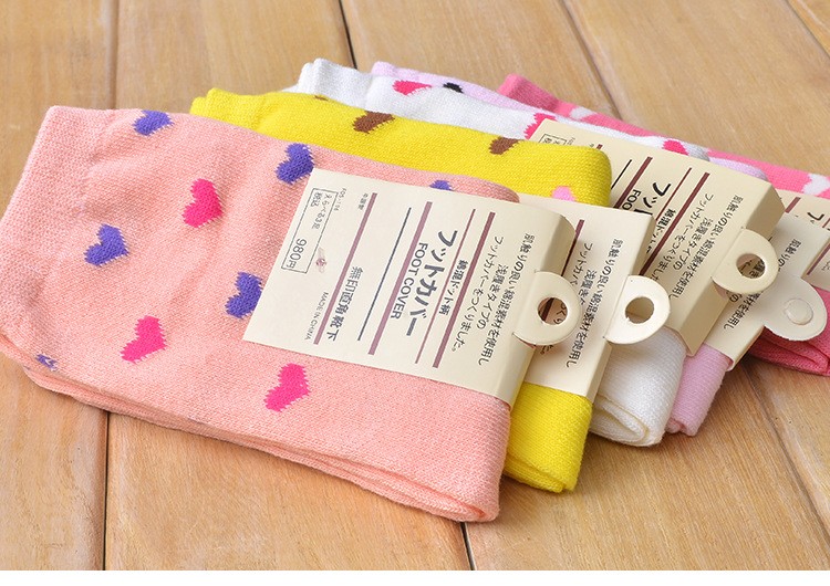 lovely heart print women cotton socks high quality