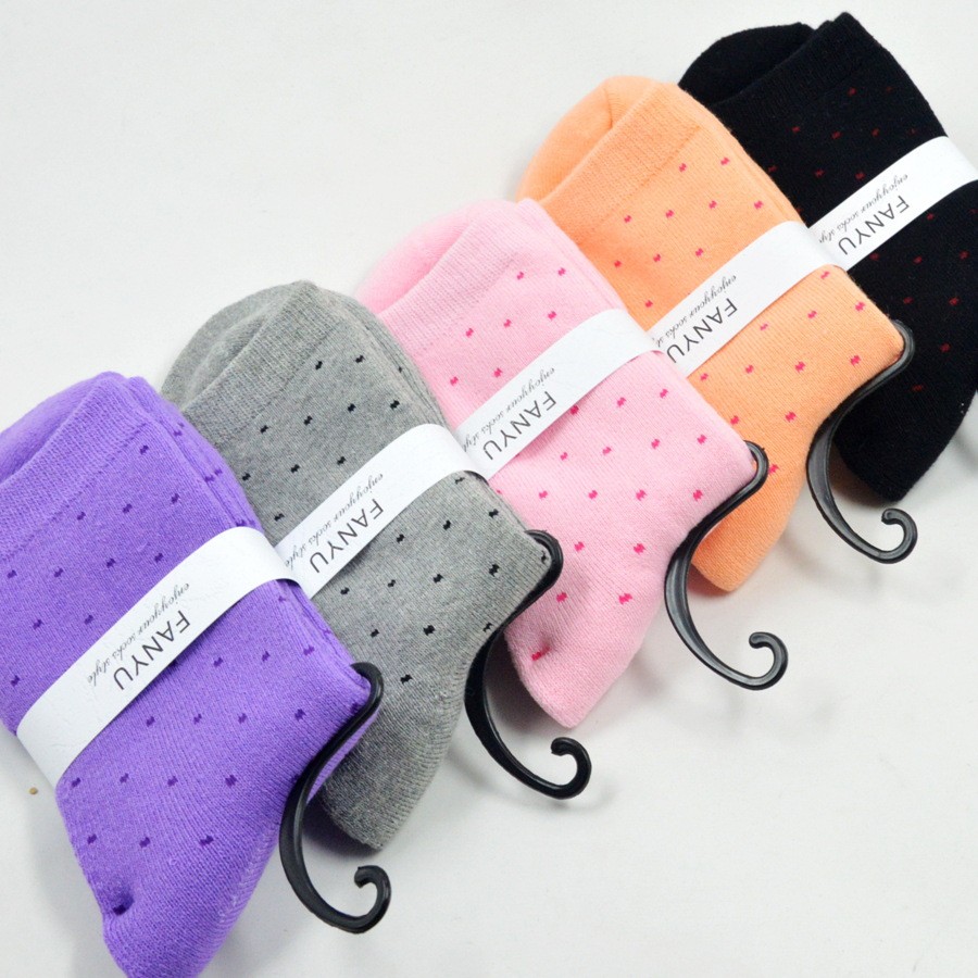 fashion winter dot pattern pile thicken women socks