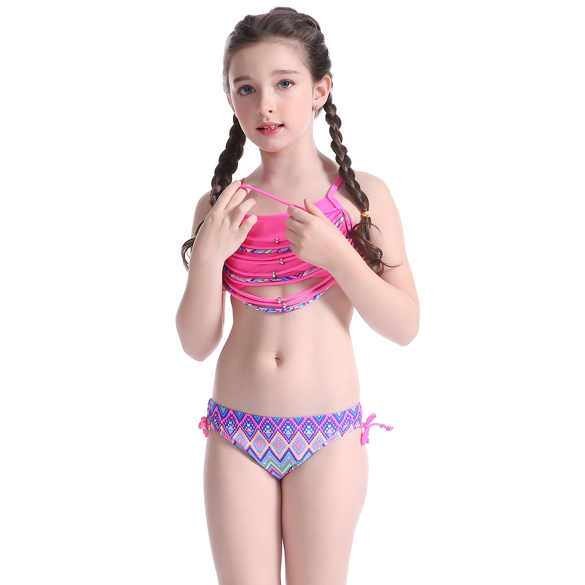 Europe style piece  young girl bikini swimwear